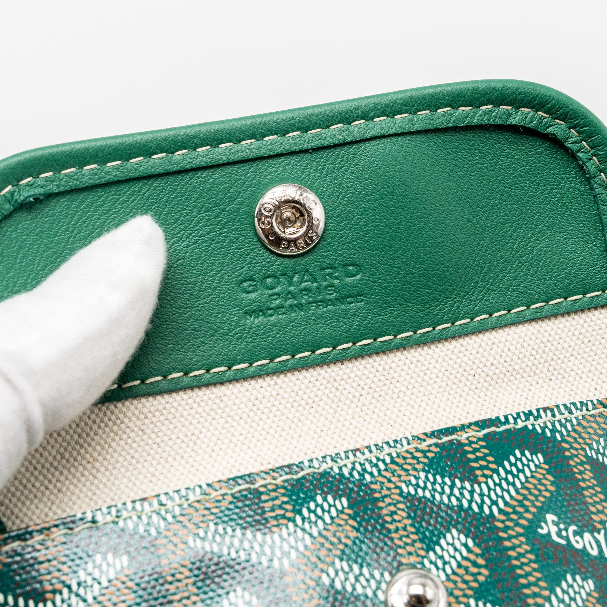 GOYARD MINI ANJOU TOTE BAG GOYARDLINE CANVAS / LEATHER GREEN SHW