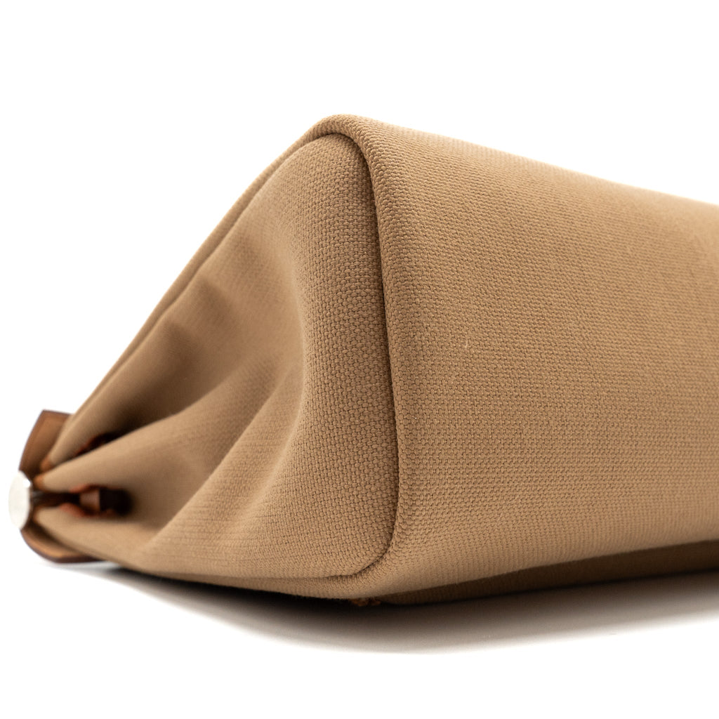 HERMES HERBAG 31 ZIP BAG CANVAS/HUNTER CHAI/FAUVE SHW