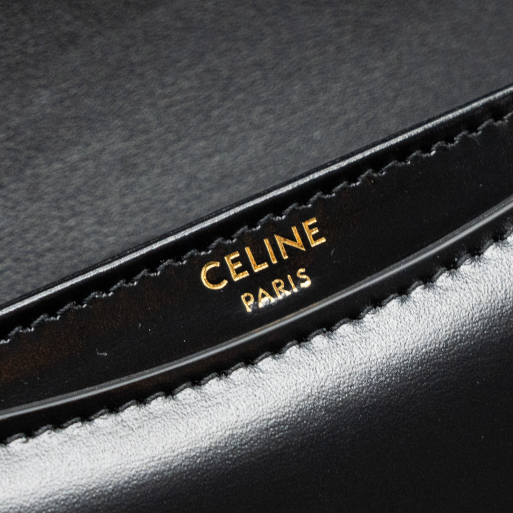 CELINE MINI BESACE SHINY CALFSKIN BLACK GHW