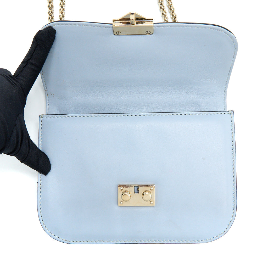 VALENTINO ROCKSTUD LOCK BAG LIGHT BLUE SHW