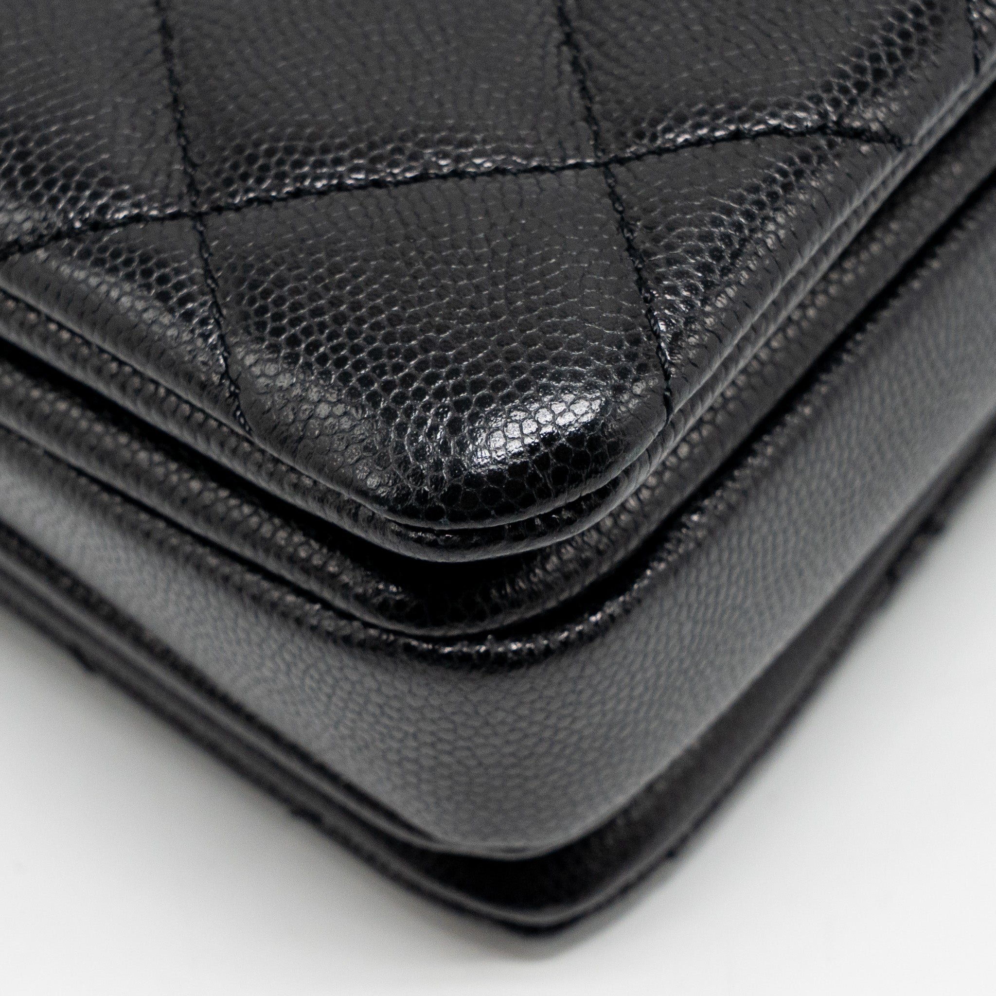 CHANEL CC CAMELLIA SMALL SHOPPING BAG CAVIAR BLACK GHW (MICROCHIP)