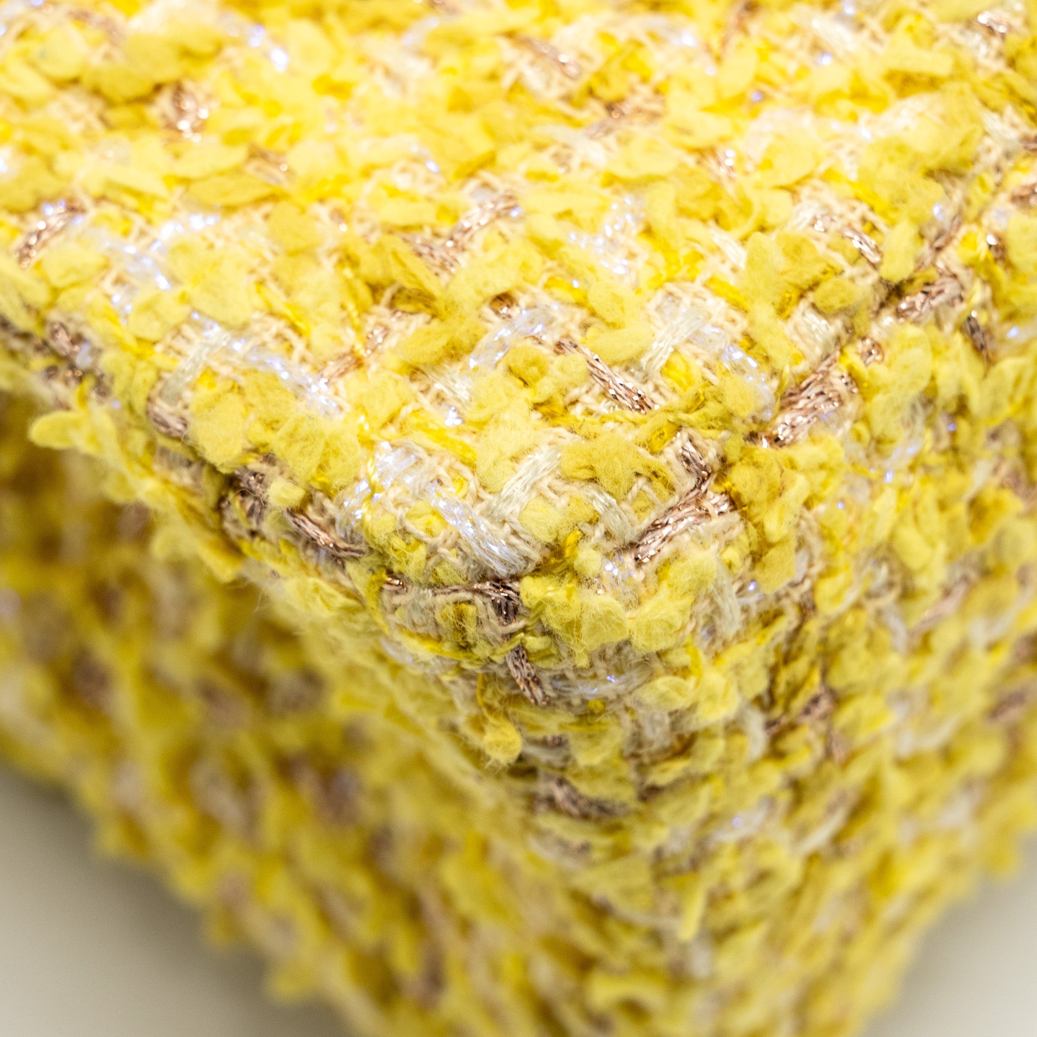 CHANEL MINI 2.55 REISSUE FLAP BAG TWEED YELLOW GHW