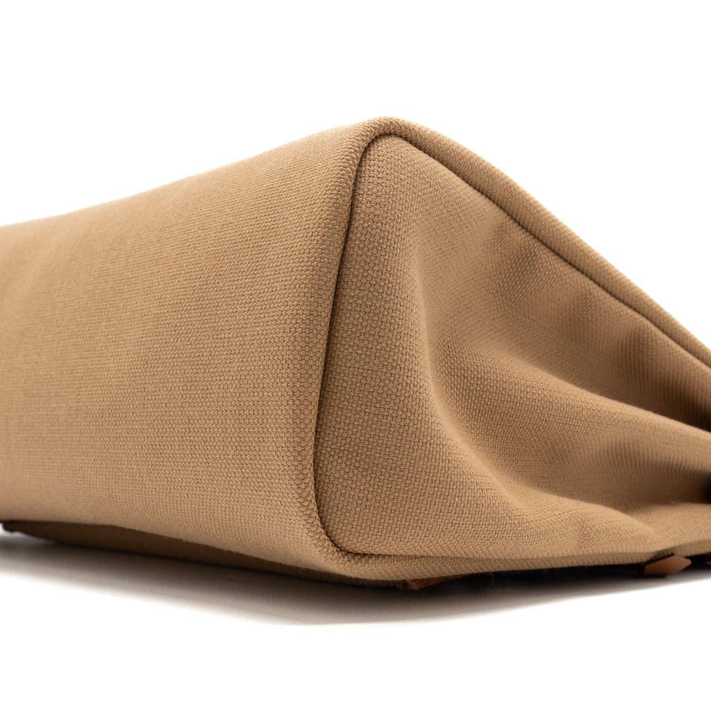 HERMES HERBAG 31 ZIP BAG CANVAS/HUNTER CHAI/FAUVE SHW