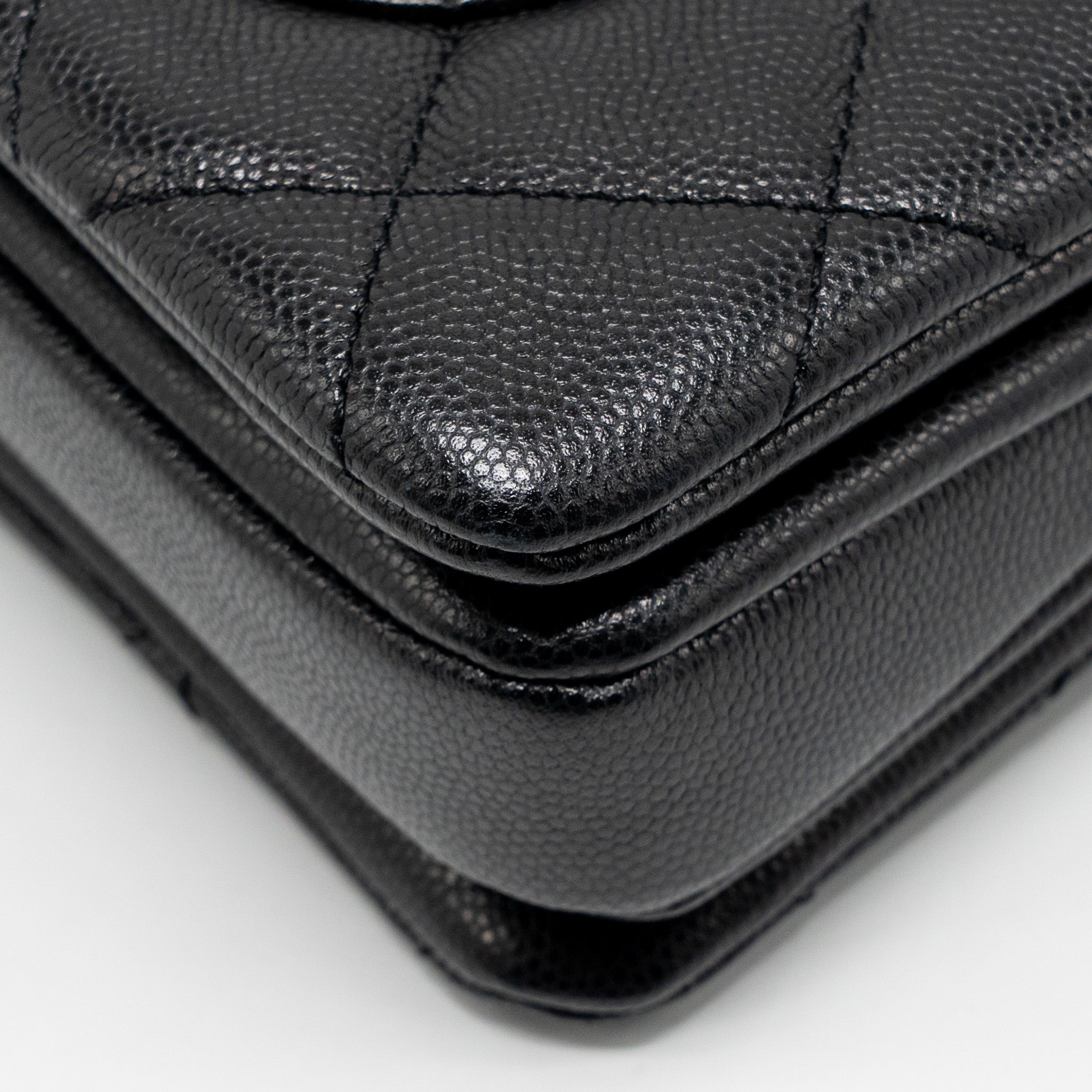 CHANEL CC CAMELLIA SMALL SHOPPING BAG CAVIAR BLACK GHW (MICROCHIP)