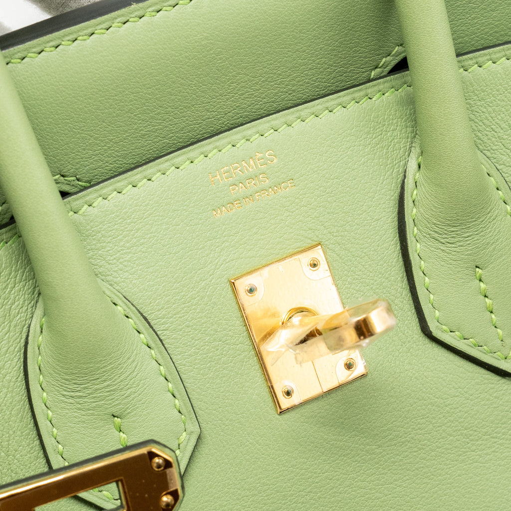 HERMES BIRKIN 25 SWIFT VERT CRIQUET GHW