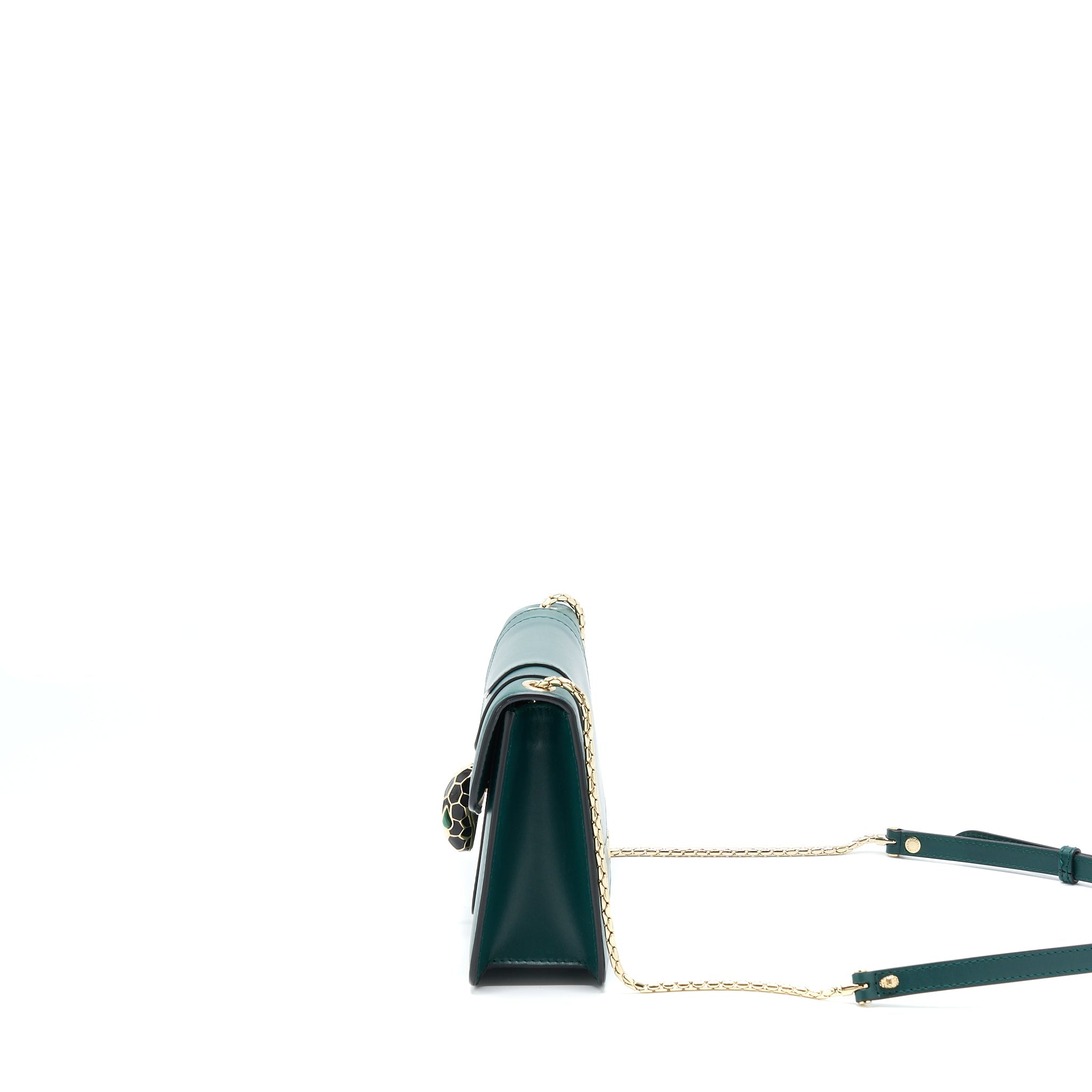 BVLGARI SERPENTI FOREVER CHAIN BAG CALFSKIN GREEN LGHW