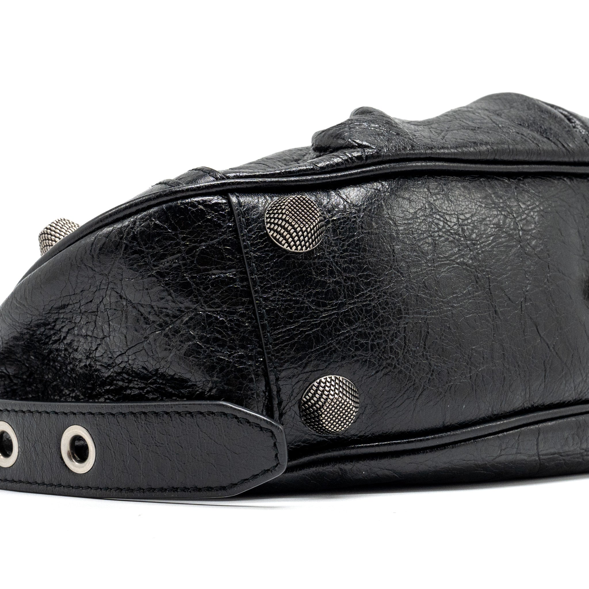 BALENCIAGA LE CARGOLE SMALL SHOULDER BAG LAMBSKIN BLACK SHW