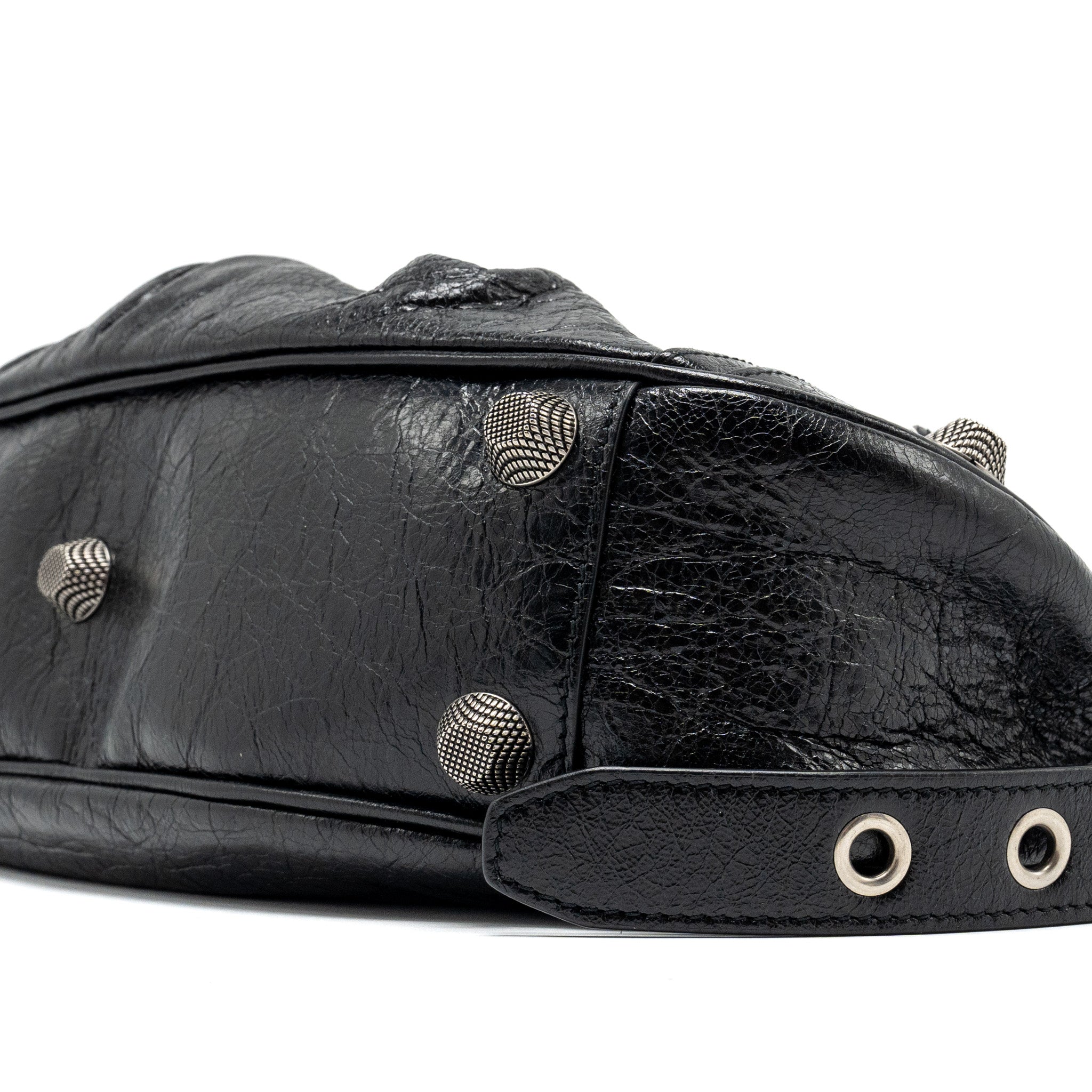 BALENCIAGA LE CARGOLE SMALL SHOULDER BAG LAMBSKIN BLACK SHW