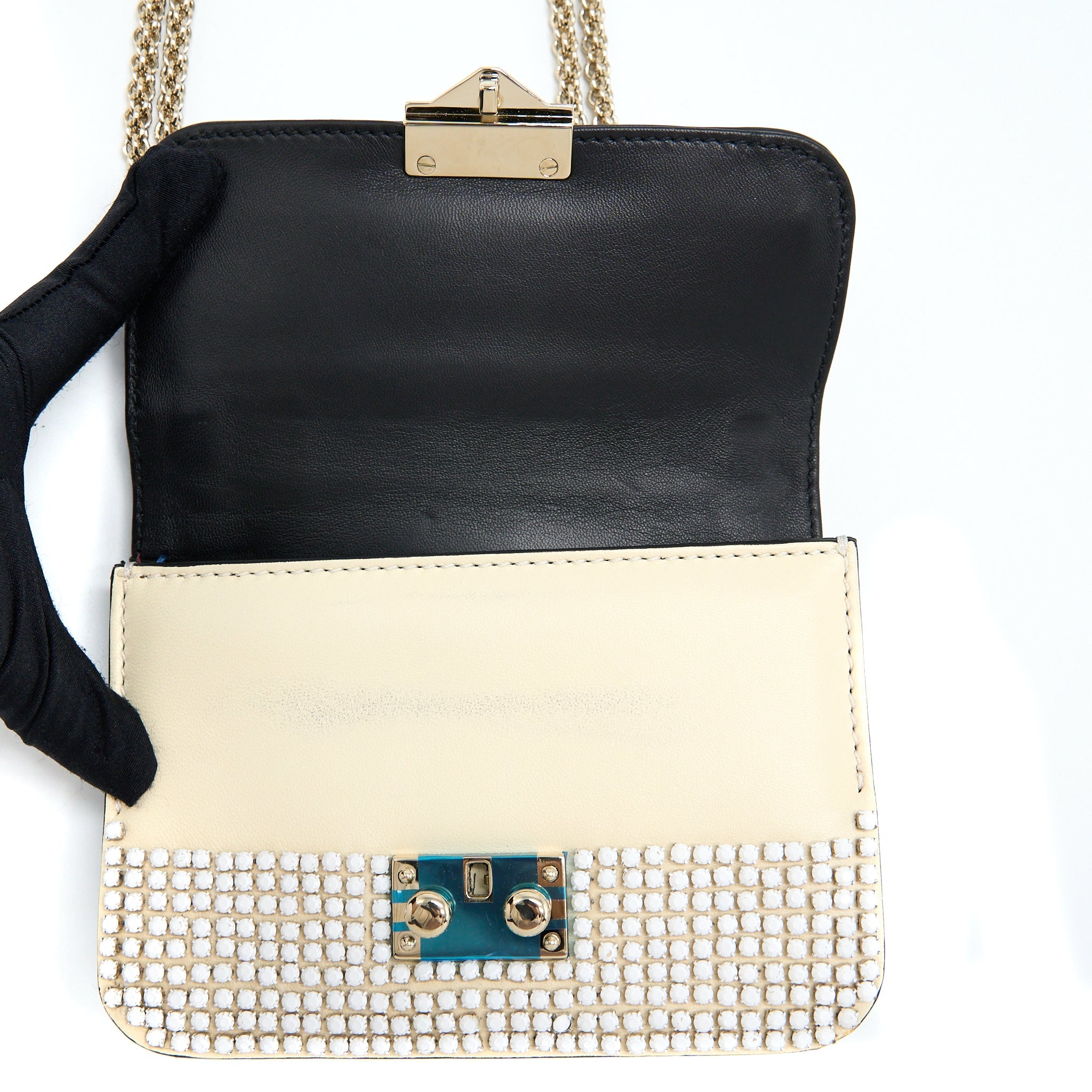 VALENTINO MINI ROCKSTUD CROSSBODY BAG MULTICOLOUR CRYSTALS SHW