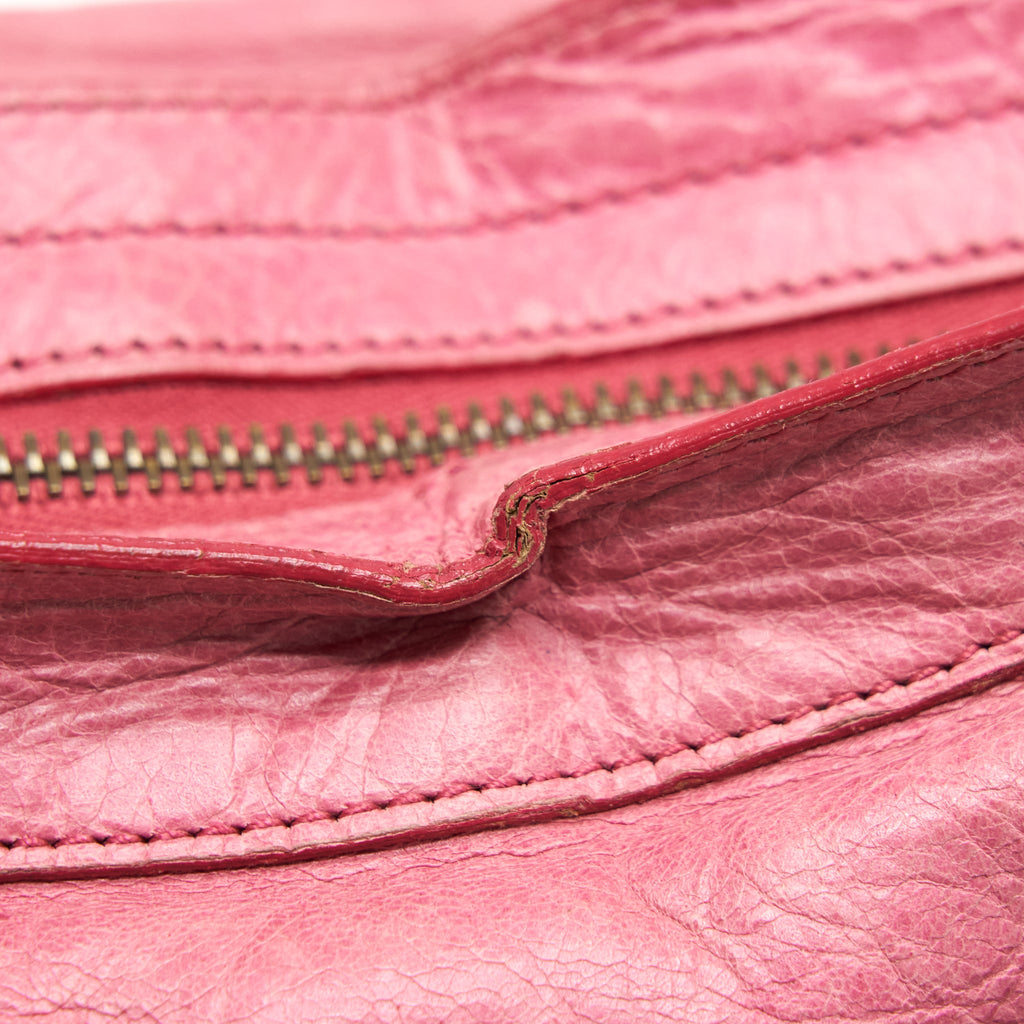 BALENCIAGA CLASSIC CITY PINK BAG BLACK HARDWARE