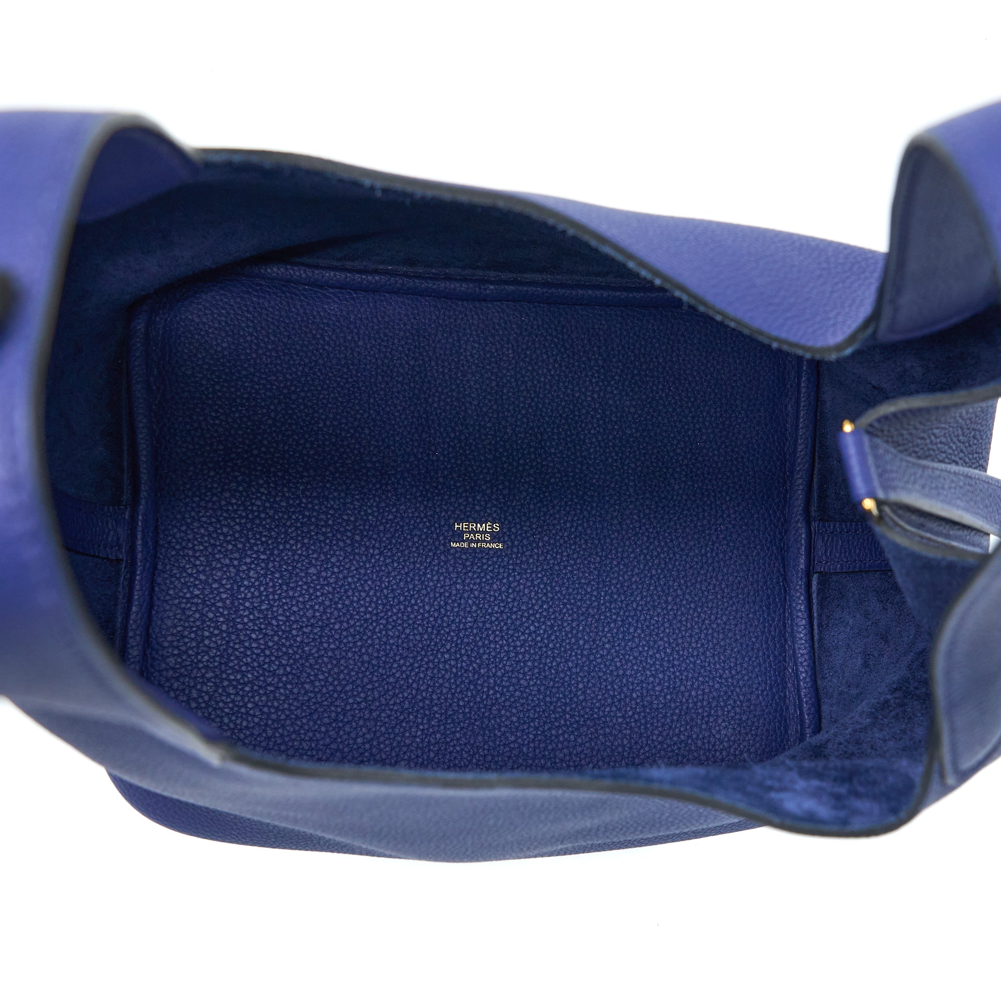 HERMES PICOTIN 22 LOCK BAG TAURILLON MAURICE BLUE SAPHIR GHW