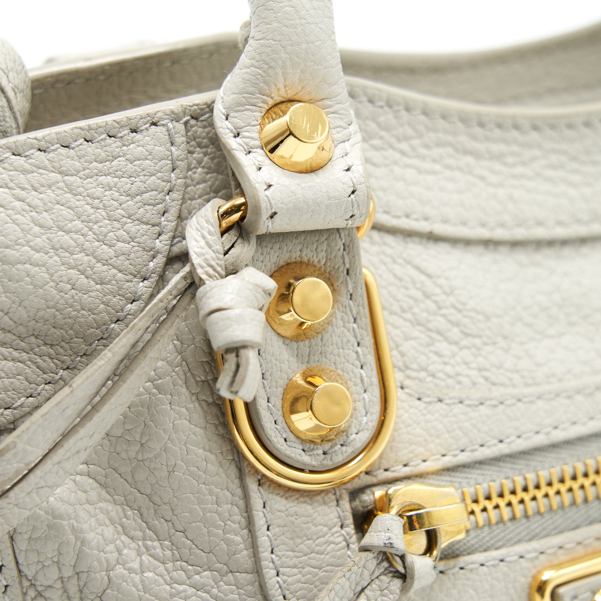 BALENCIAGA MINI GIANT CITY CROSSBODY BAG LIGHT GREY GHW