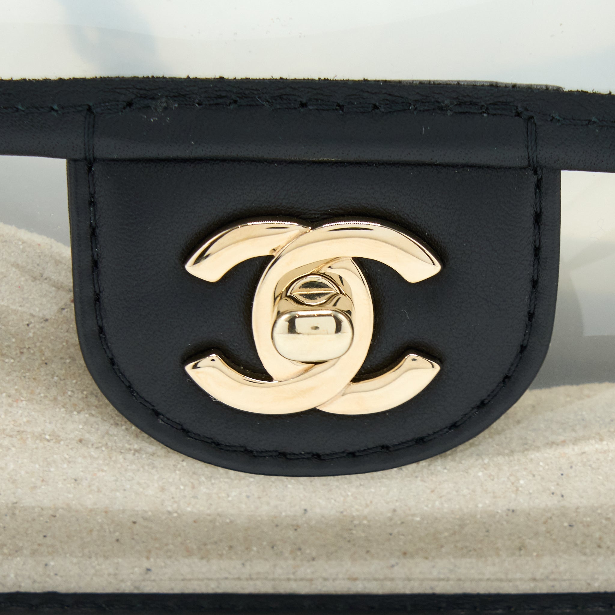 CHANEL SAND BY THE SEA FLAP BAG PVC/ LAMBSKIN LGHW