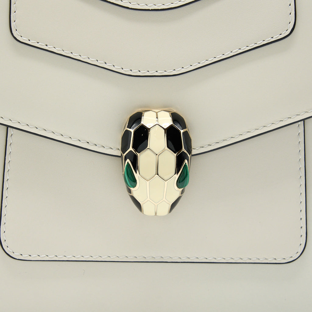BVLGARI TOP HANDLE SERPENTI BAG WHITE