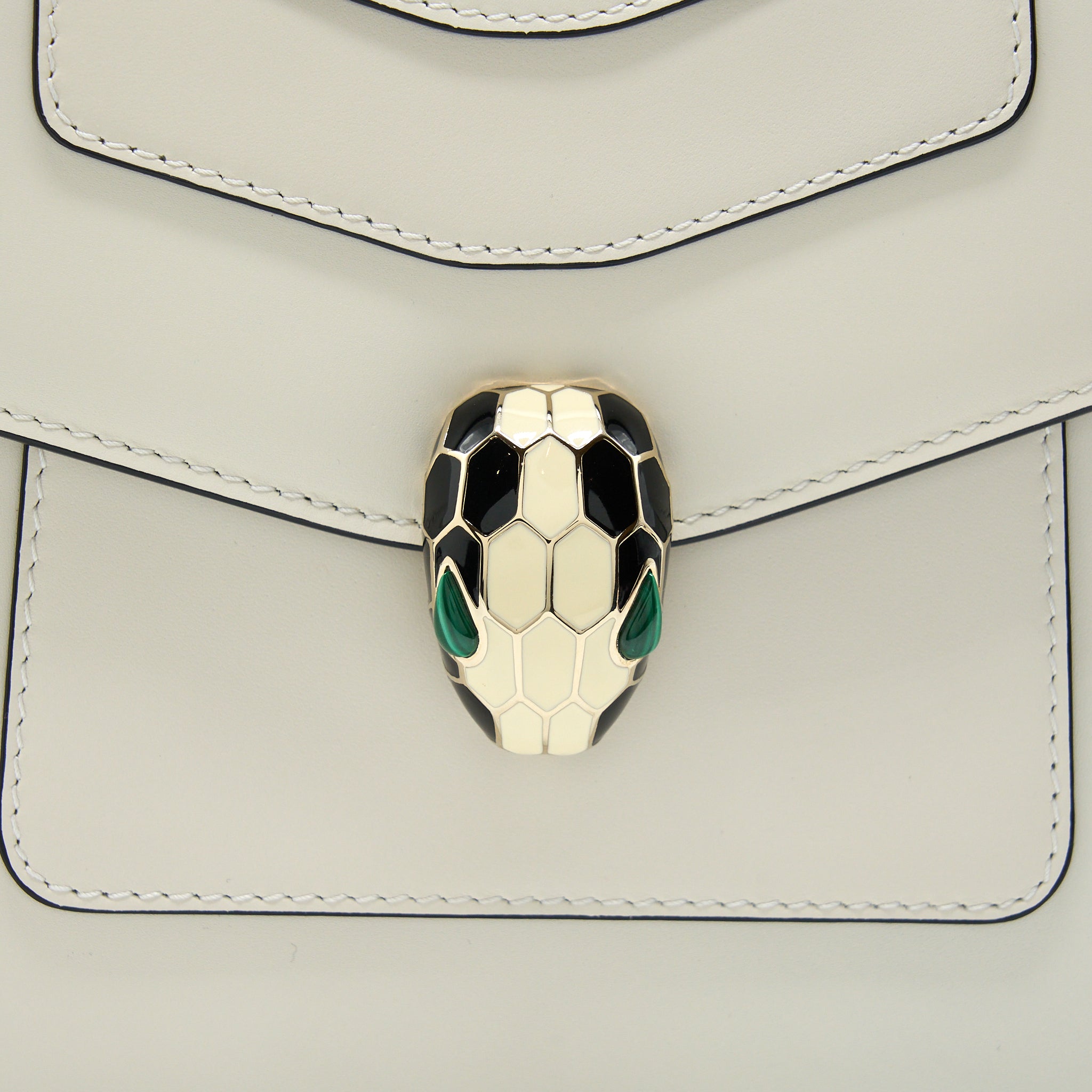 BVLGARI TOP HANDLE SERPENTI BAG WHITE