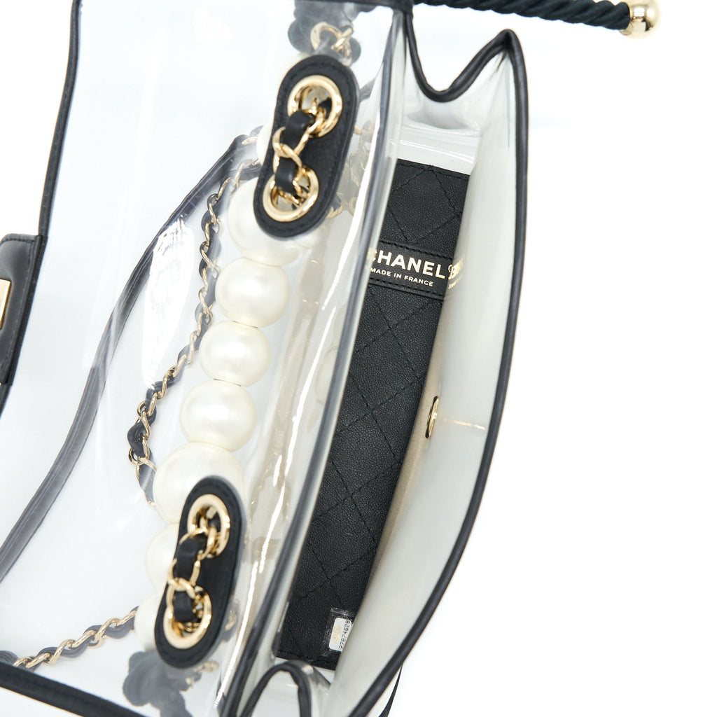CHANEL SAND BY THE SEA FLAP BAG PVC/ LAMBSKIN LGHW
