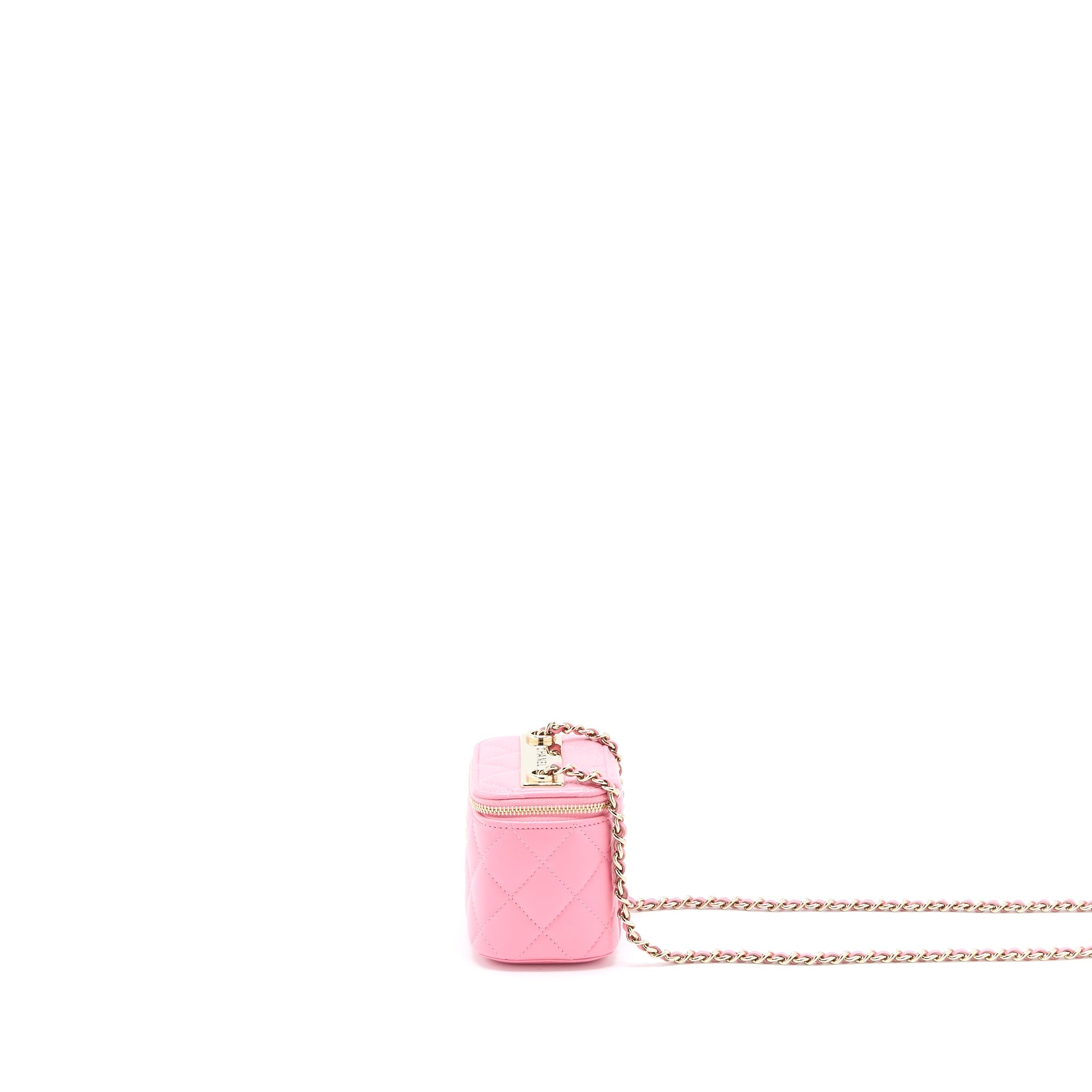 CHANEL MINI TRENDY CC VANITY WITH CHAIN LAMBSKIN PINK LGHW