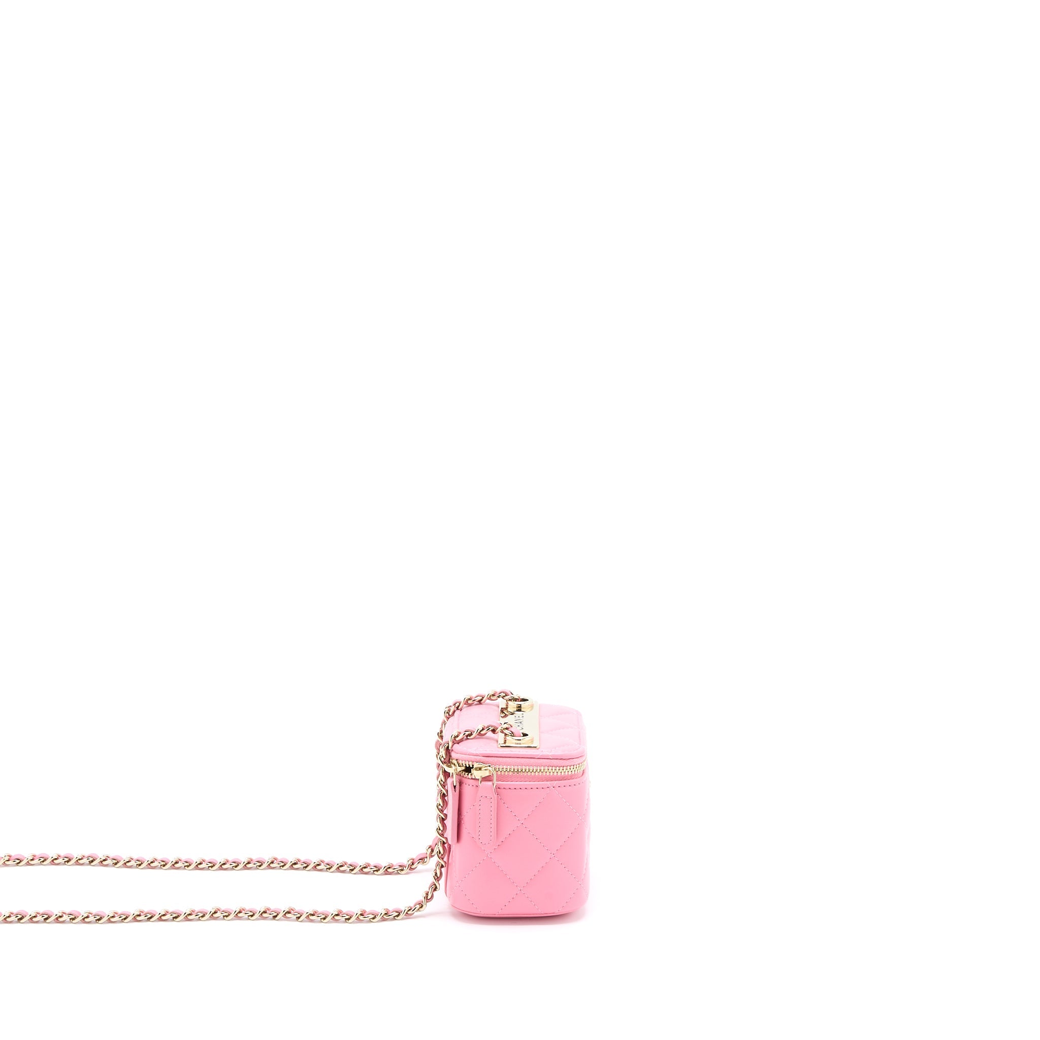 CHANEL MINI TRENDY CC VANITY WITH CHAIN LAMBSKIN PINK LGHW