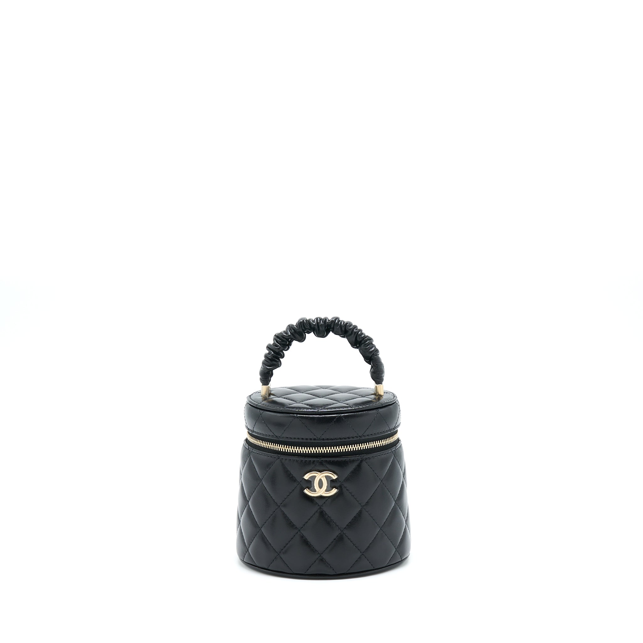 CHANEL 22S TOP HANDLE VANITY LAMBSKIN BLACK LGHW