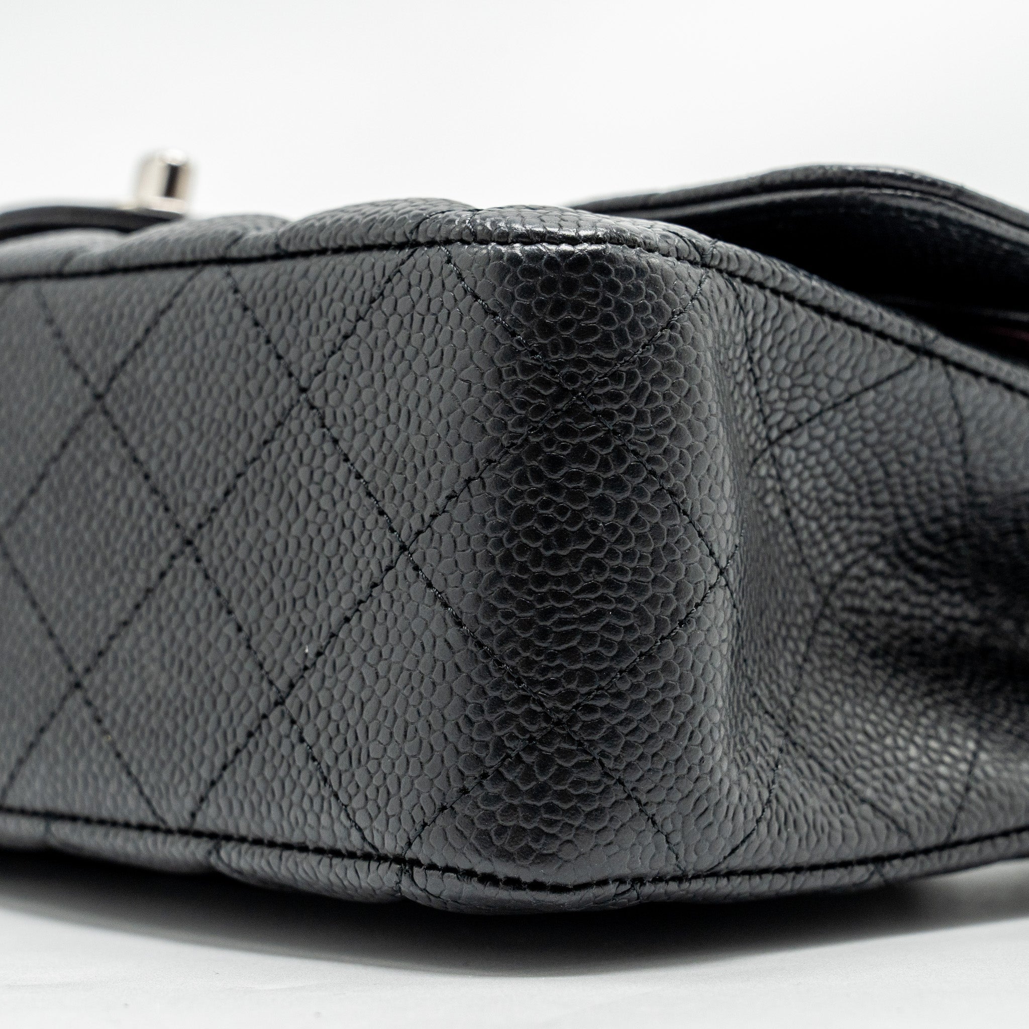 CHANEL MEDIUM CLASSIC DOUBLE FLAP BAG CAVIAR BLACK SHW