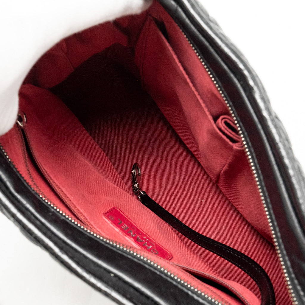 CHANEL GABRIELLE HOBO BAG SHINY CALFSKIN BLACK MULTICOLOUR HARDWARE