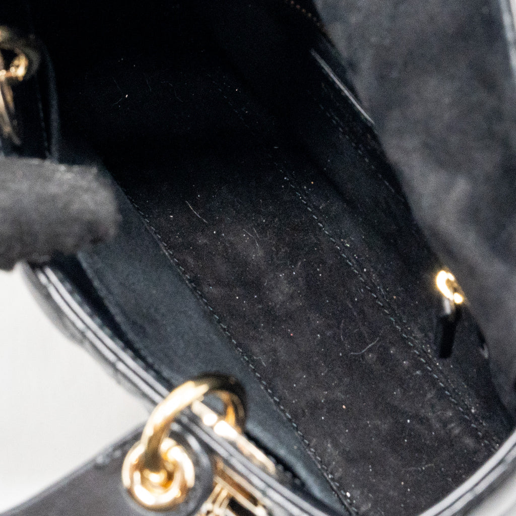DIOR SMALL LADY DIOR BAG LAMBSKIN BLACK LGHW