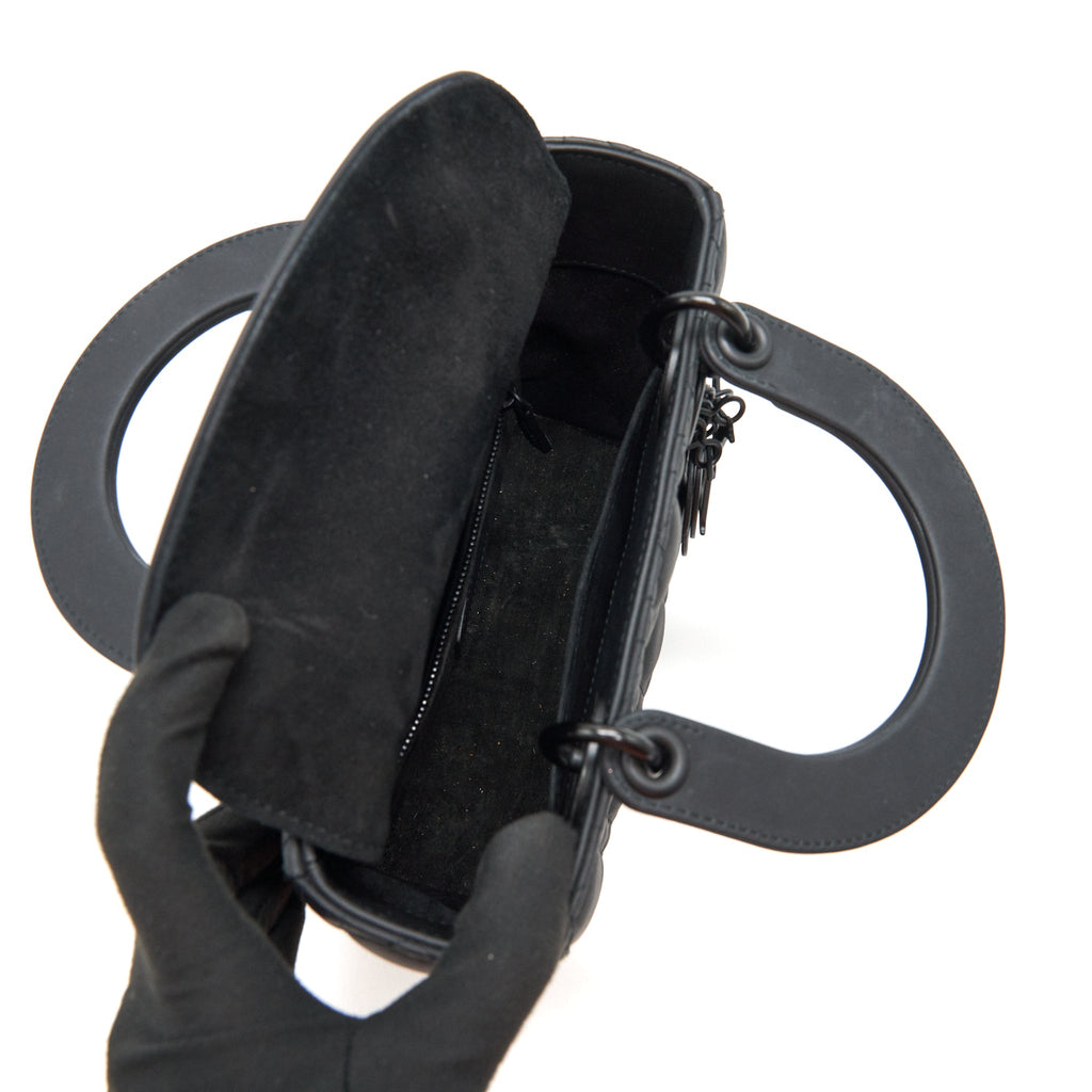 DIOR SMALL LADY DIOR SO BLACK TOTE BAG