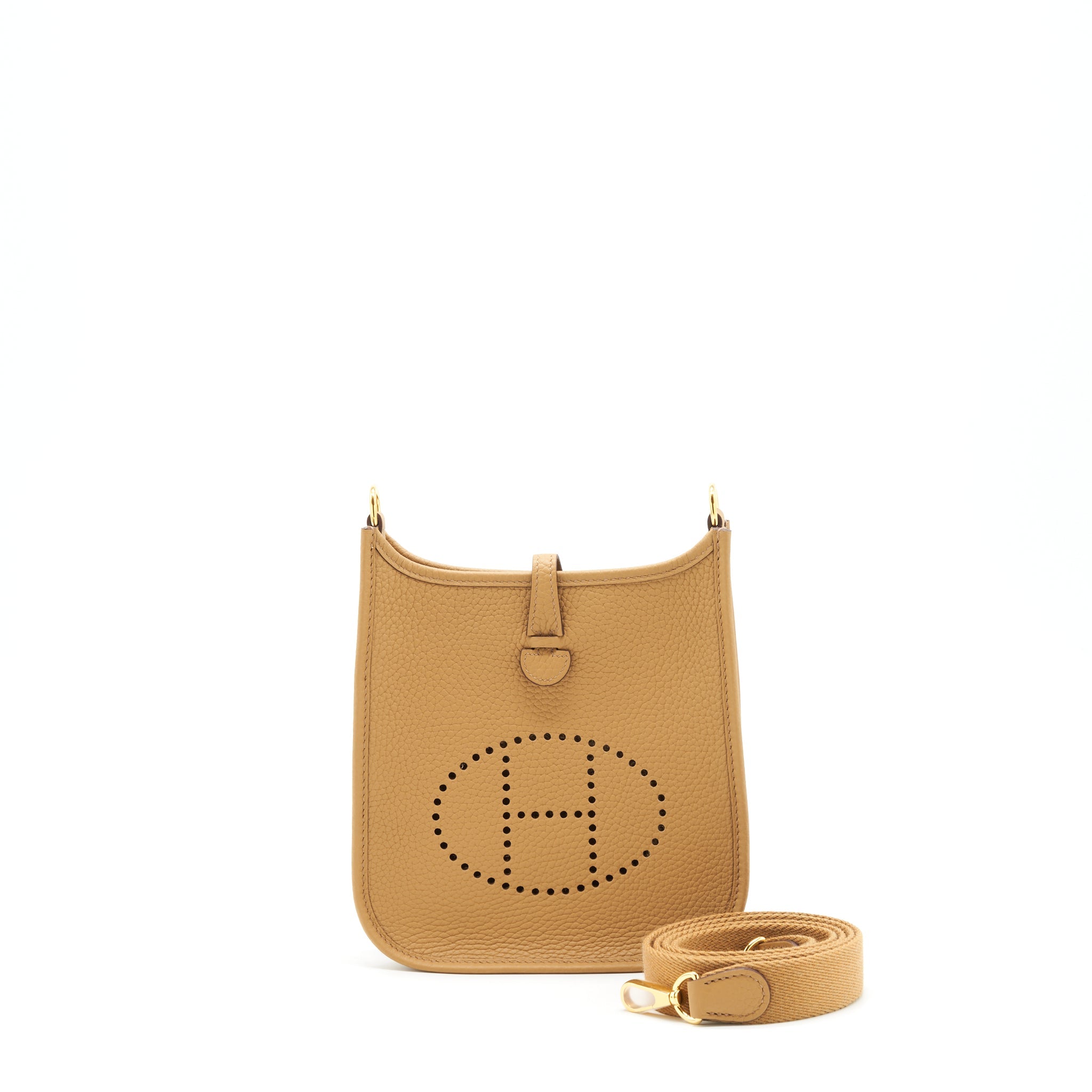 HERMES MINI EVELYNE 16 CLEMENCE BISCUIT GHW