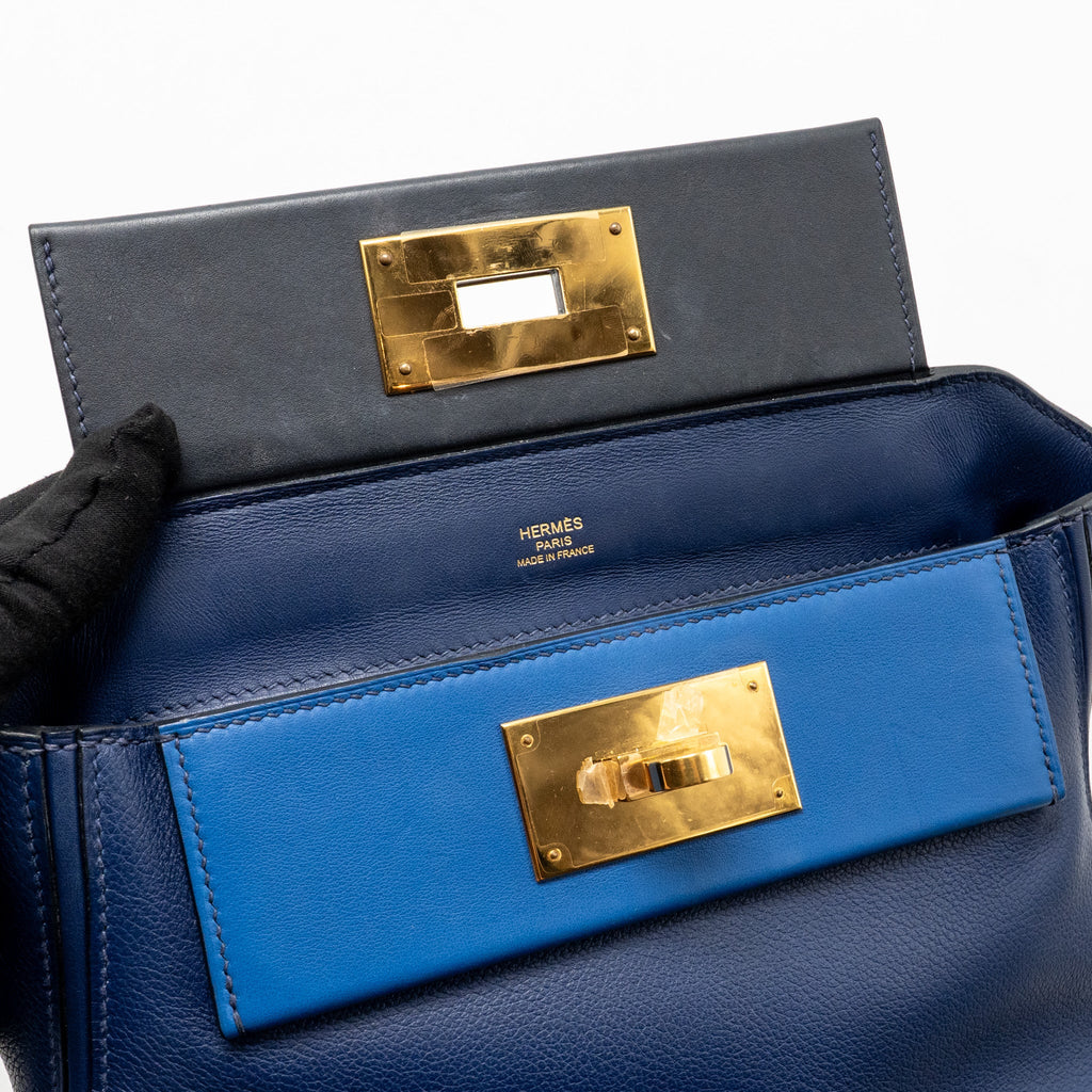 HERMES MINI 24/24 2424-21 BAG EVERCOLOR / SWIFT BLUE GHW