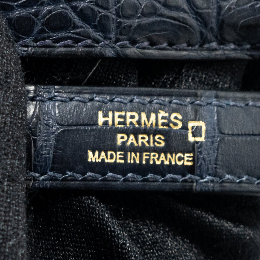 HERMES KELLY 25 MATTE CROCODILE ALLIGATOR MISSISSIPPIENSIS BLUE INDIGO GHW