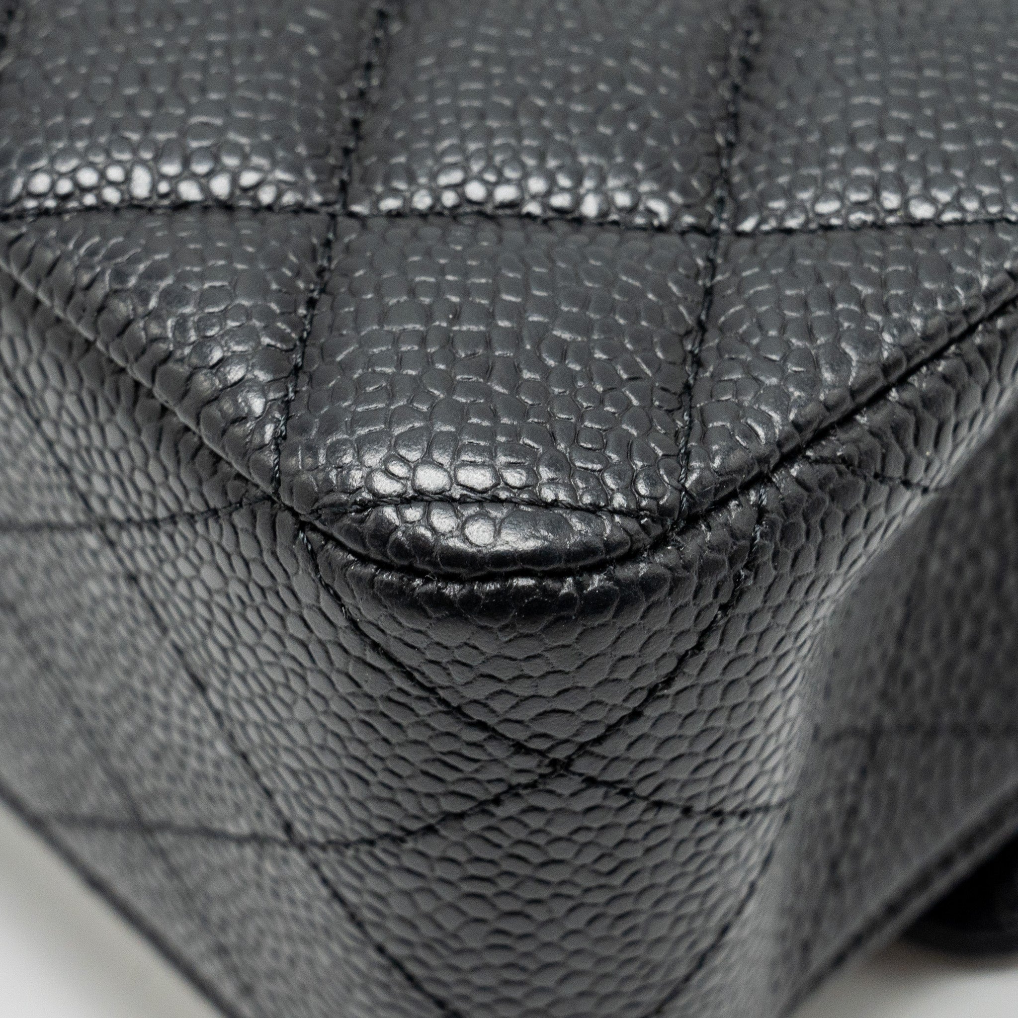 CHANEL MEDIUM CLASSIC DOUBLE FLAP BAG CAVIAR BLACK SHW
