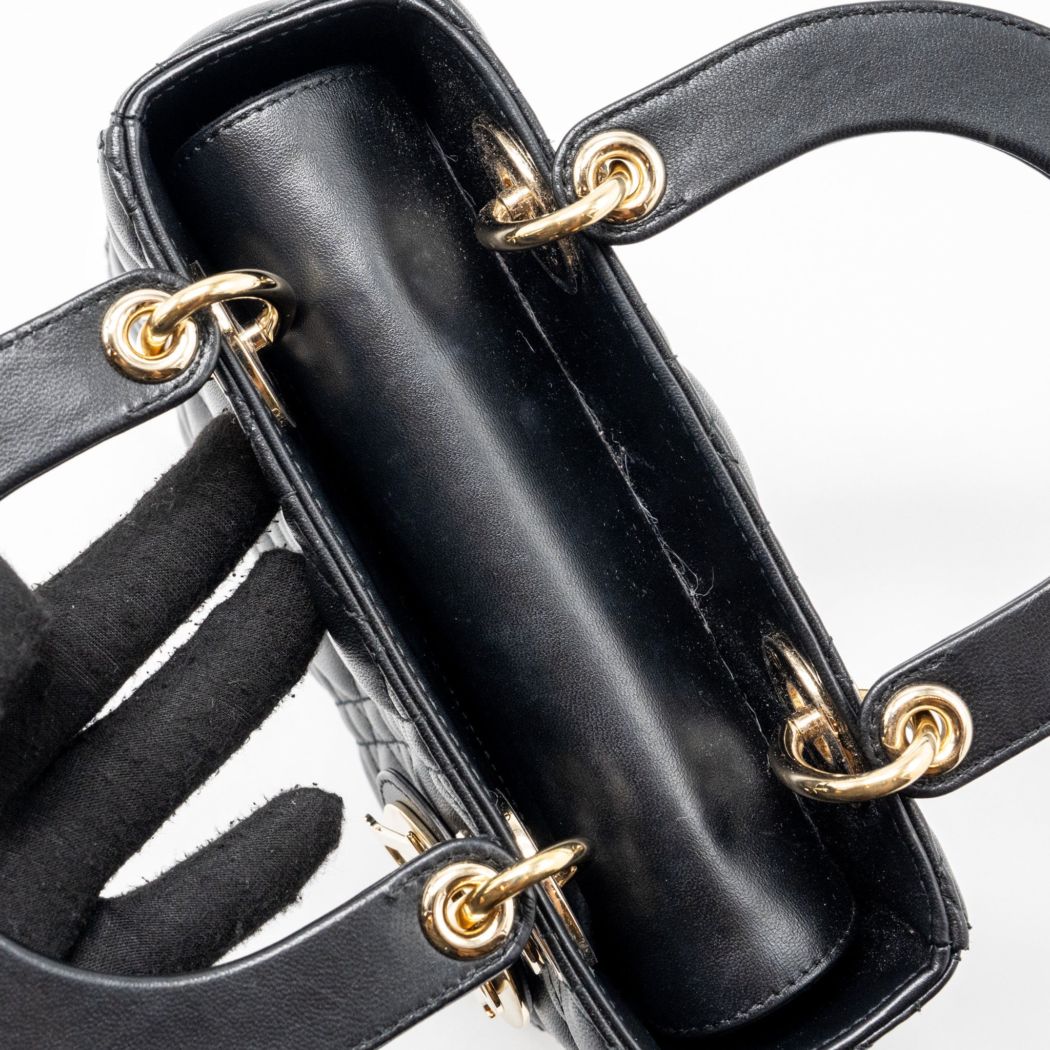 DIOR SMALL LADY DIOR BAG LAMBSKIN BLACK LGHW