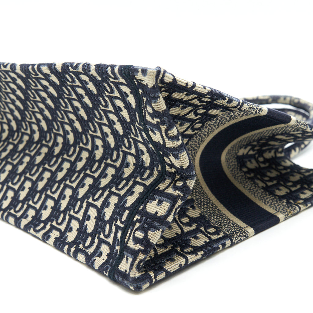DIOR SMALL BOOKTOTE BAG BLUE OBLIQUE EMBROIDERY