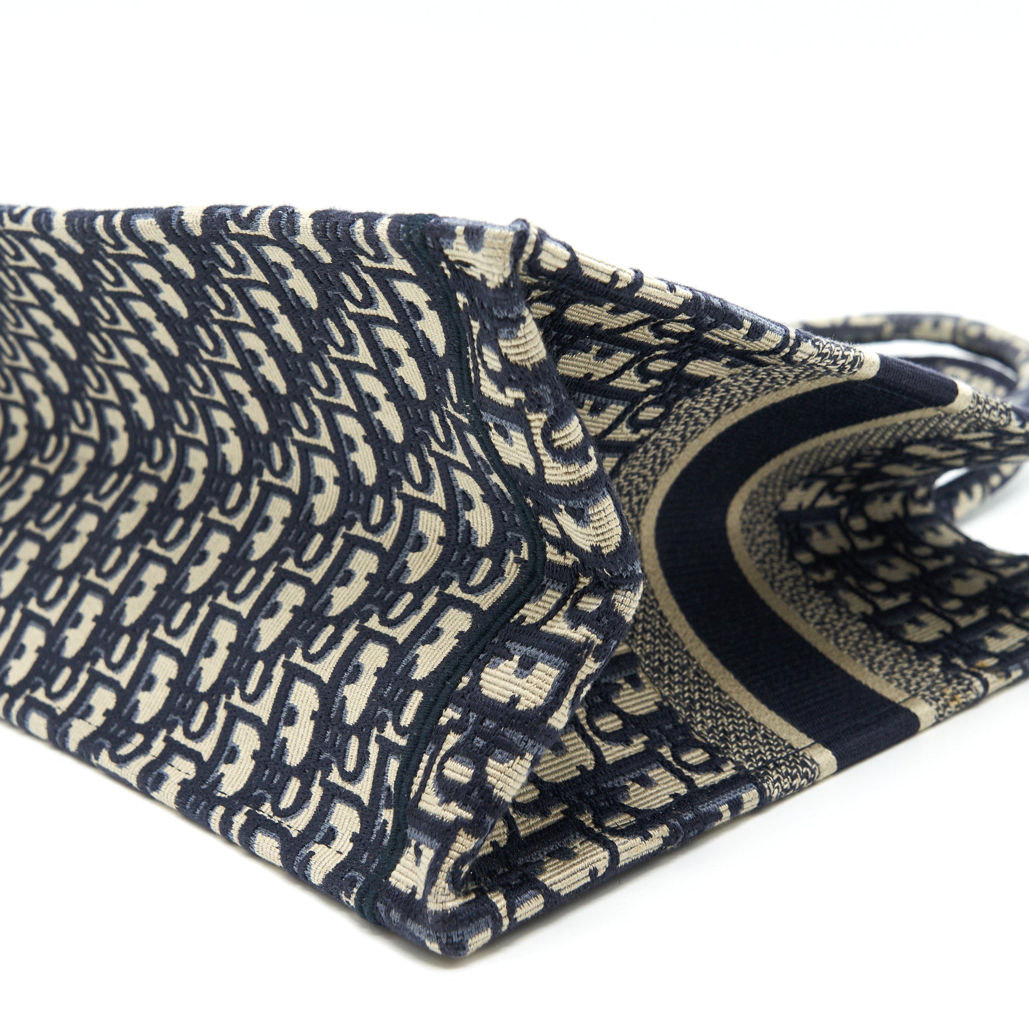 DIOR SMALL BOOKTOTE BAG BLUE OBLIQUE EMBROIDERY