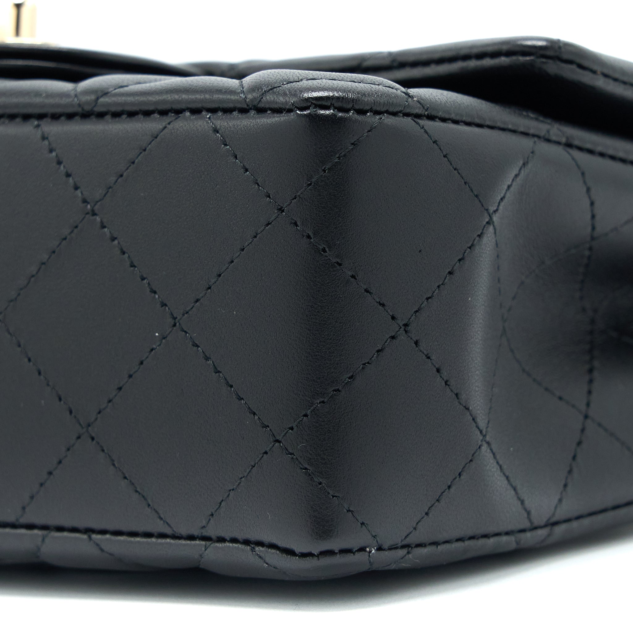 CHANEL MINI RECTANGULAR FLAP BAG LAMBSKIN BLACK LGHW (MICROCHIP)