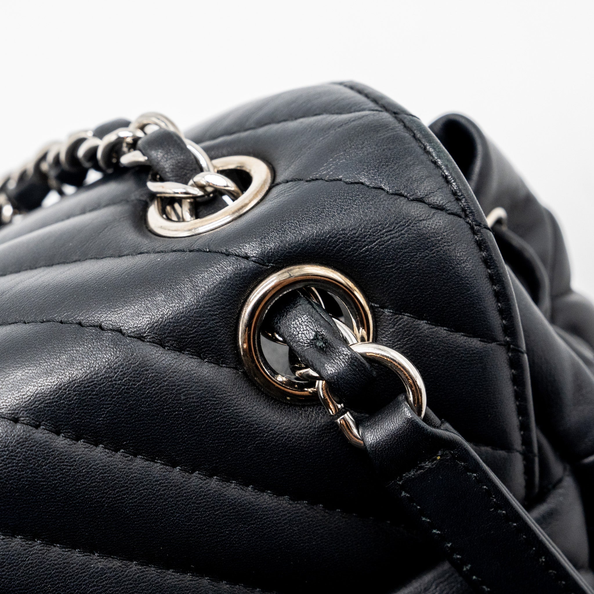CHANEL SMALL URBAN SPIRIT BACKPACK CHEVRON CALFSKIN BLACK SHW
