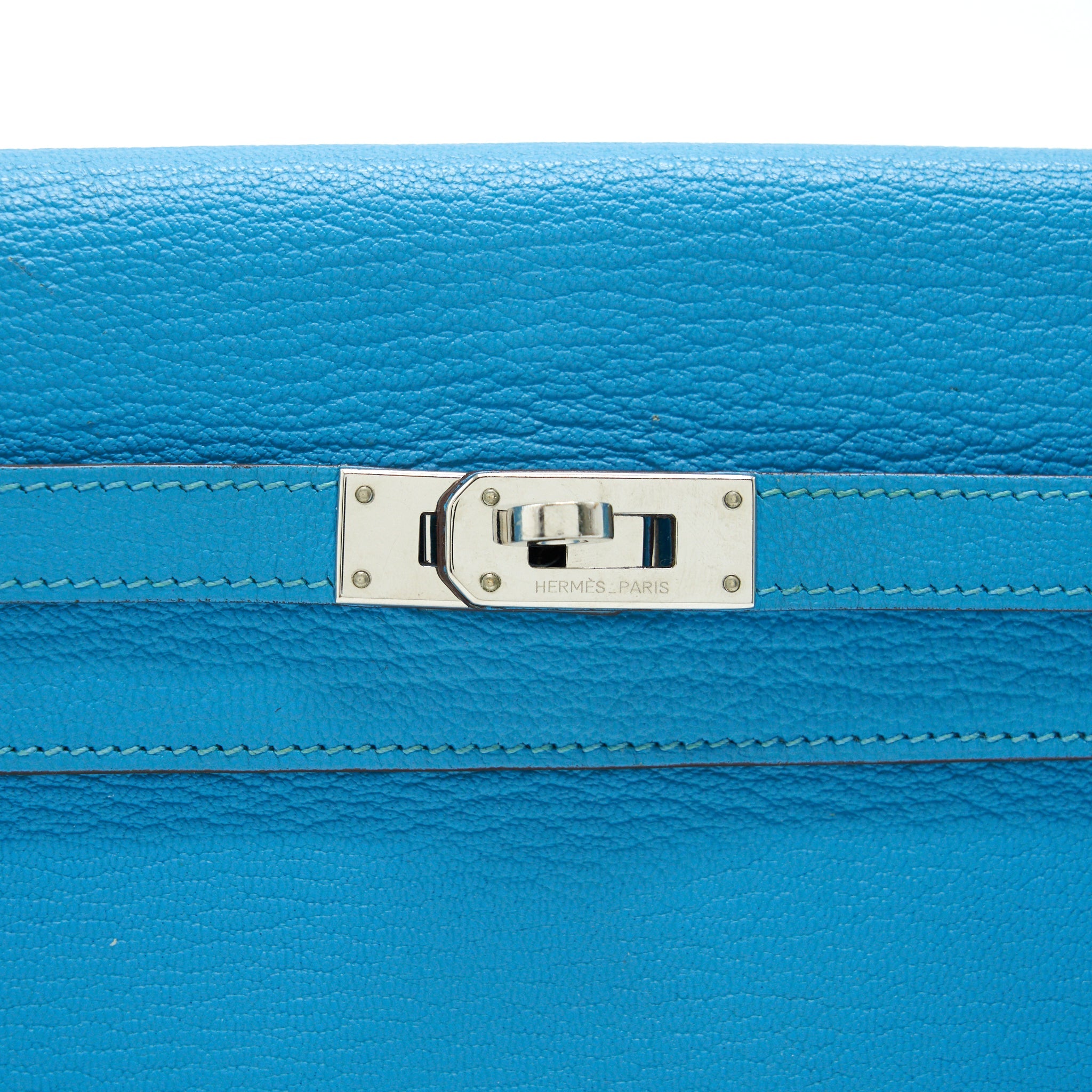 HERMES KELLY LONG WALLET BLUE SHW