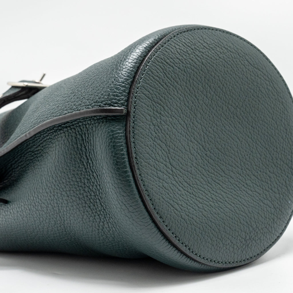 CELINE NANO BUCKET BIG BAG GRAINED CALFSKIN DARK GREEN SHW