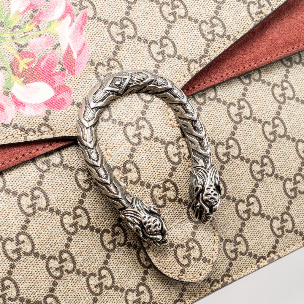 GUCCI LARGE DIONYSUS BAG GG SUPREME CANVAS WITH FLOWER PRINT MULTICOLOR SHW