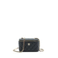 CHANEL 22P LONG VANITY WITH LOGO ON CHAIN CAVIAR BLACK LGHW