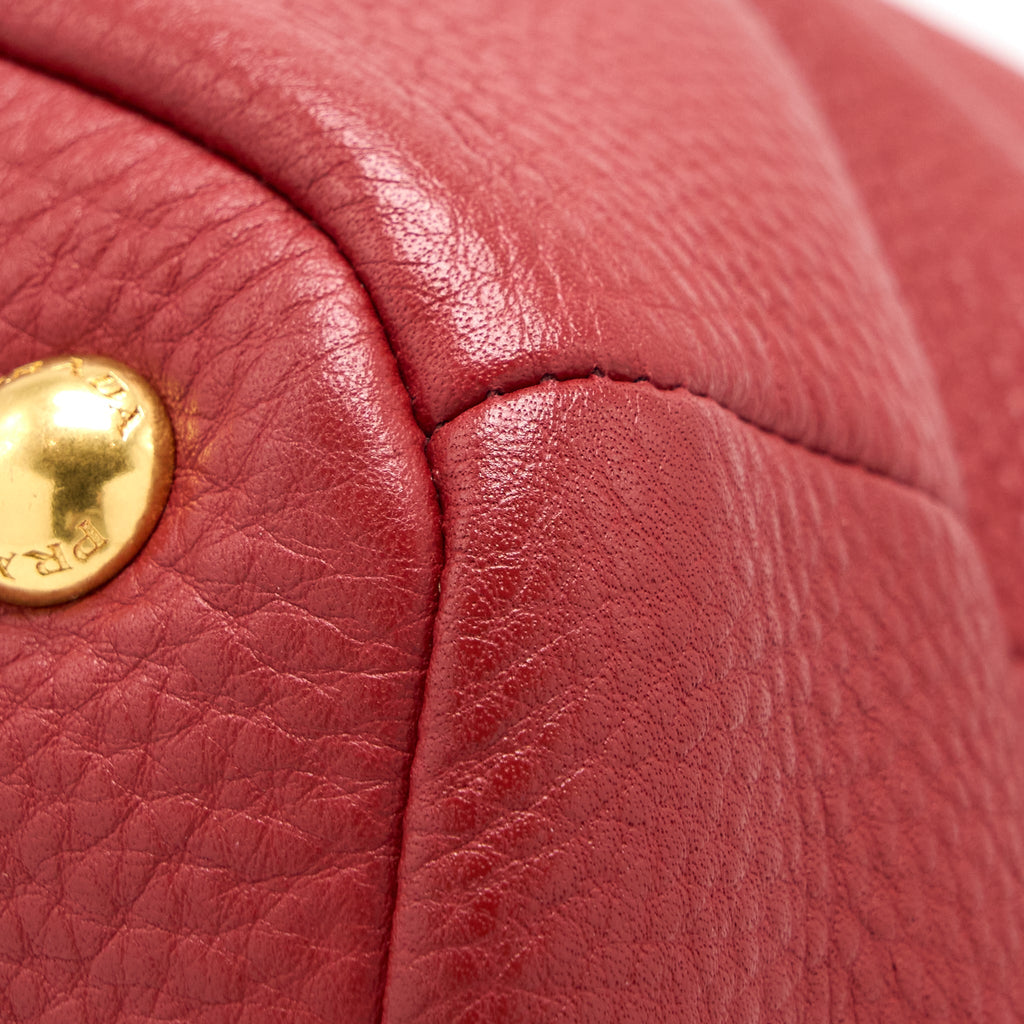 PRADA VITELLO DAINO BAG CALFSKIN RED GHW