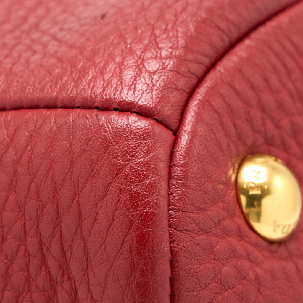 PRADA VITELLO DAINO BAG CALFSKIN RED GHW