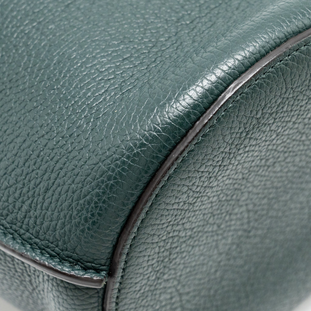 CELINE NANO BUCKET BIG BAG GRAINED CALFSKIN DARK GREEN SHW