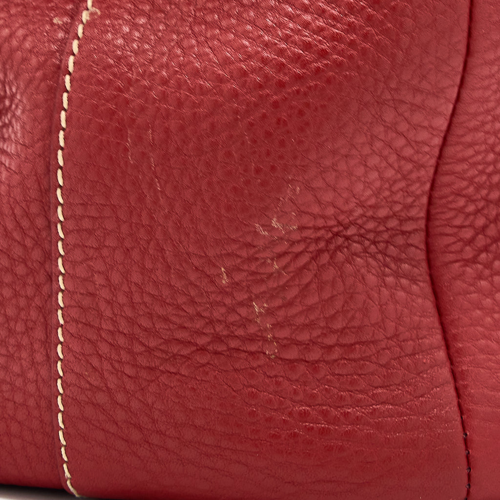 PRADA VITELLO DAINO BAG CALFSKIN RED GHW