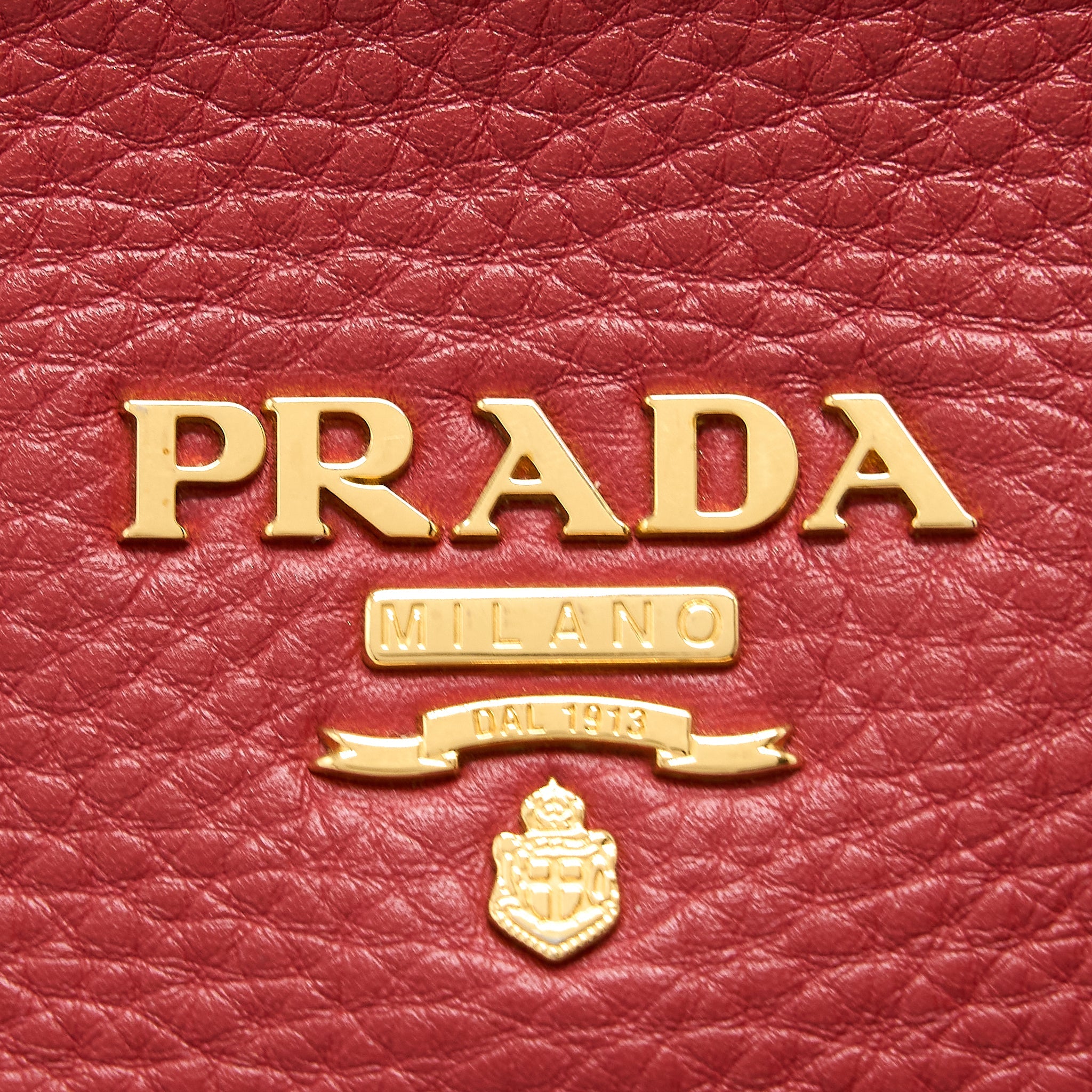 PRADA VITELLO DAINO BAG CALFSKIN RED GHW