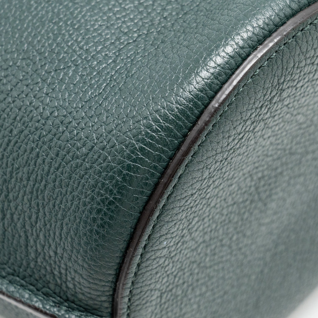 CELINE NANO BUCKET BIG BAG GRAINED CALFSKIN DARK GREEN SHW