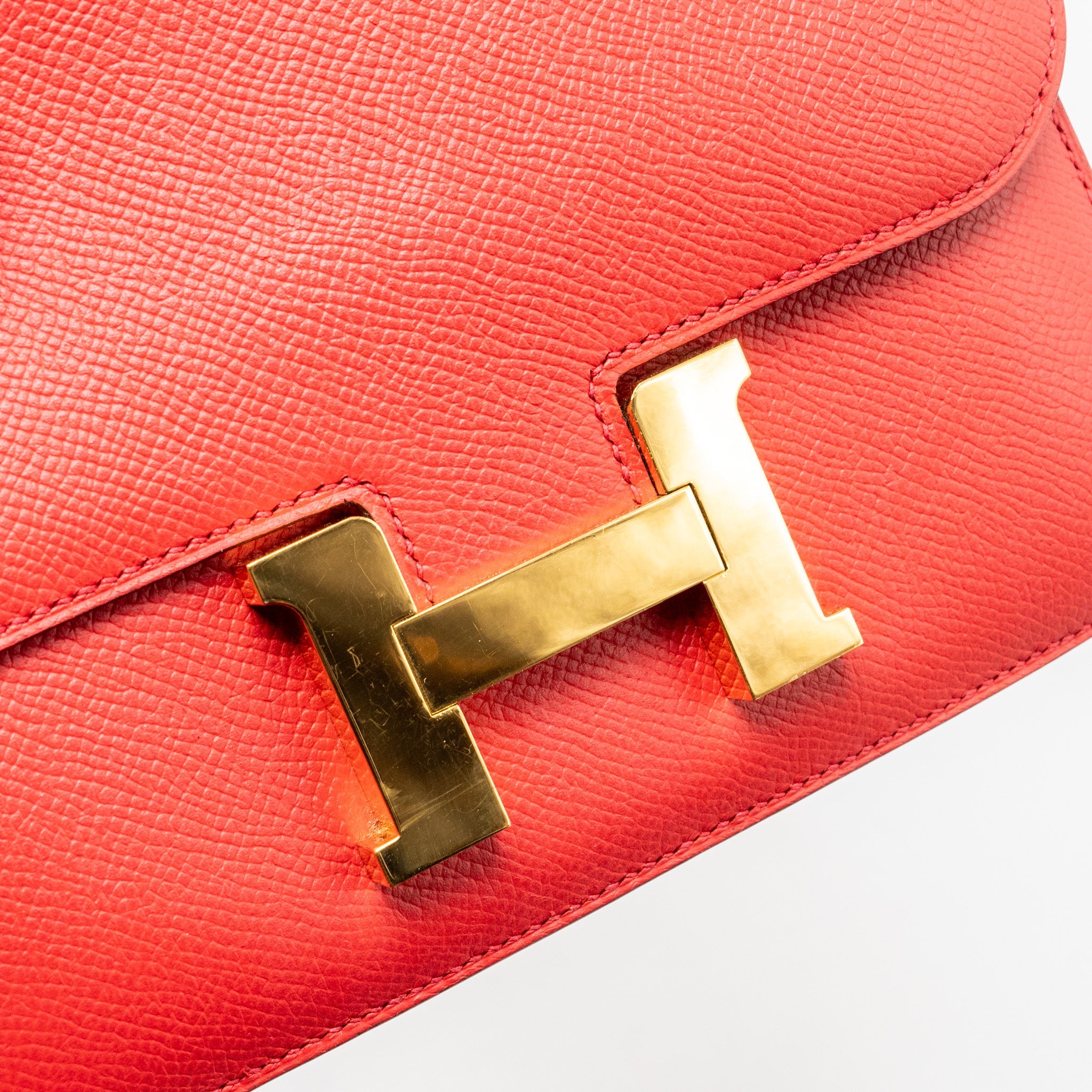HERMES MINI CONSTANCE EPSOM Q5 ROUGE CASAQUE GHW
