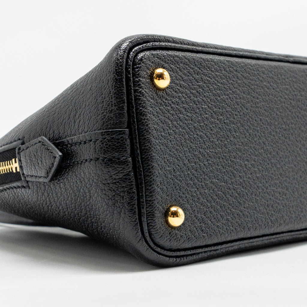 HERMES MINI BOLIDE CHEVRE MYSORE BLACK GHW