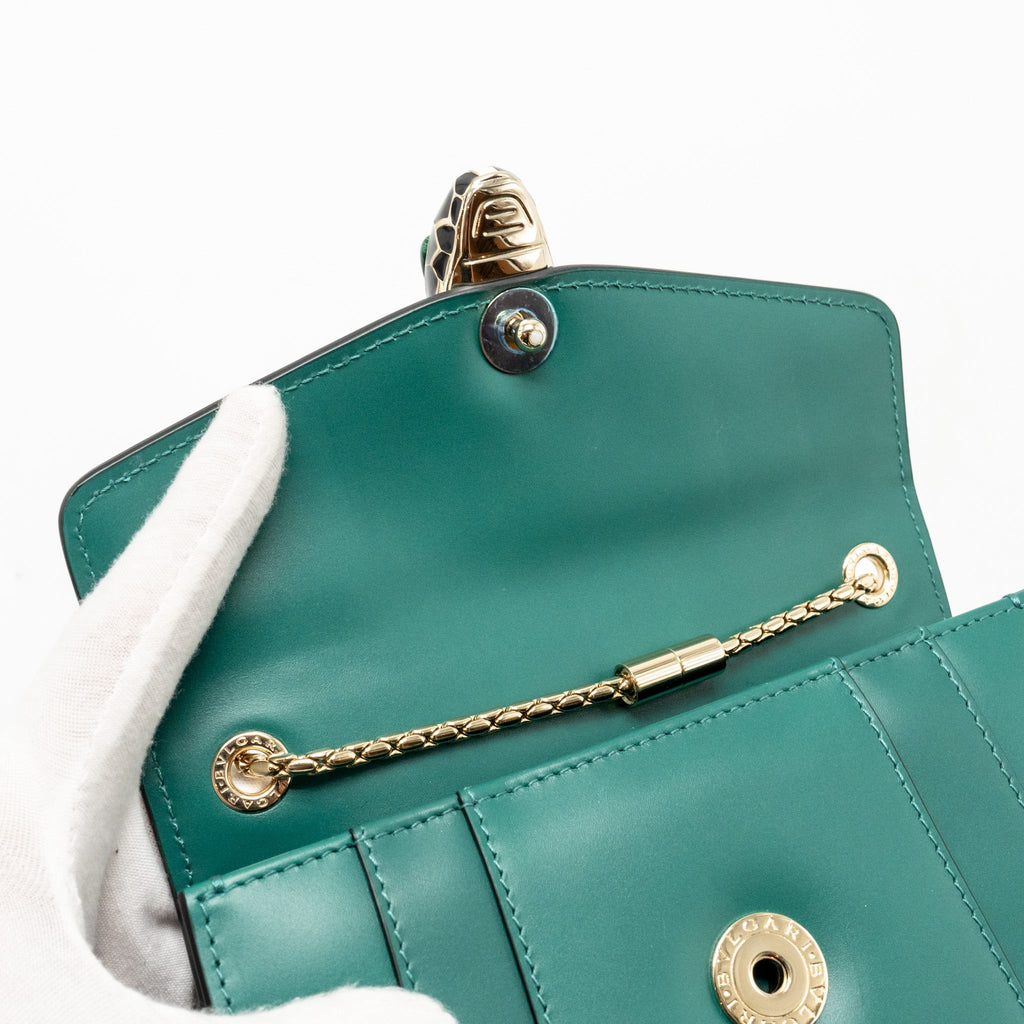 BVLGARI SERPENTI FOREVER CROSSBODY BAG CALFSKIN GREEN GHW