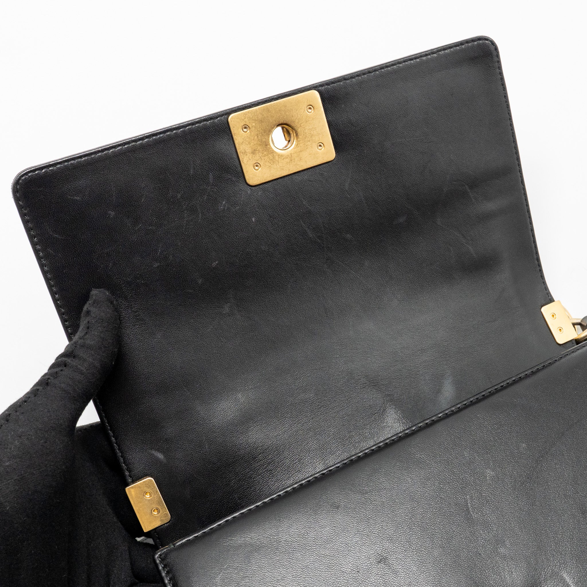 CHANEL MEDIUM BOY BAG LAMBSKIN BLACK GHW